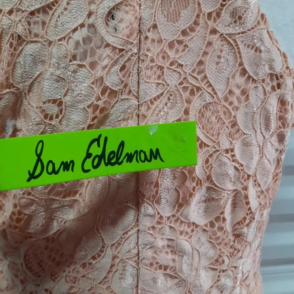 Sam Edelman Dress Womens Size 6 Pink Lace Sleeveless Midi A-line Party Sexy - Image 9