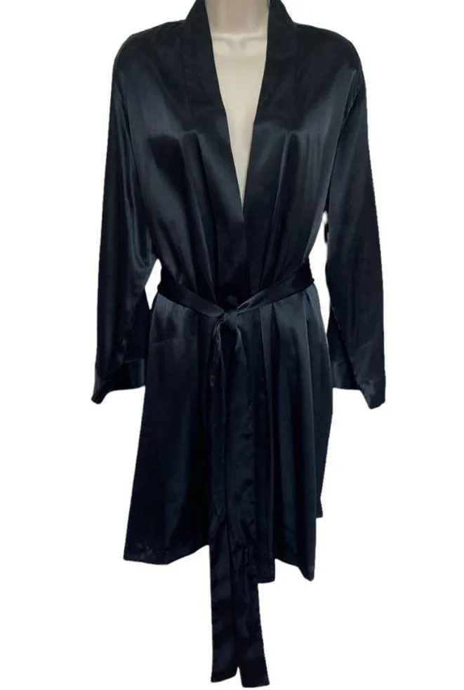 Morgan Taylor  Intimates X-Small Black Silky Robe - Image 2