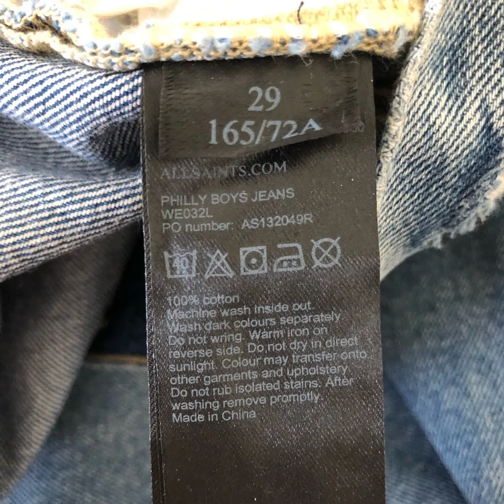 All Saints Mazzy Embroidered Blue Jeans W29 - Image 11