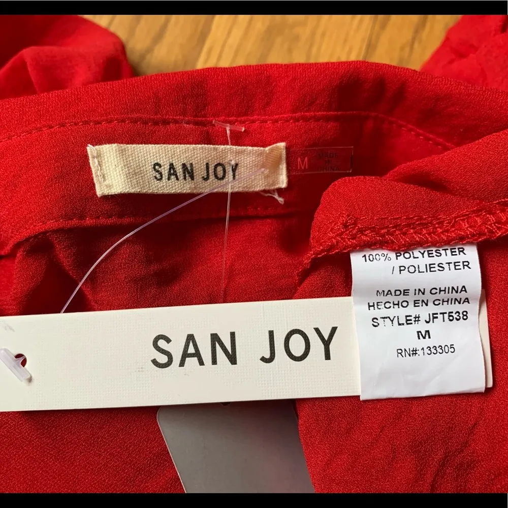 NWT Tie neck button up oversize blouse size M - Image 11