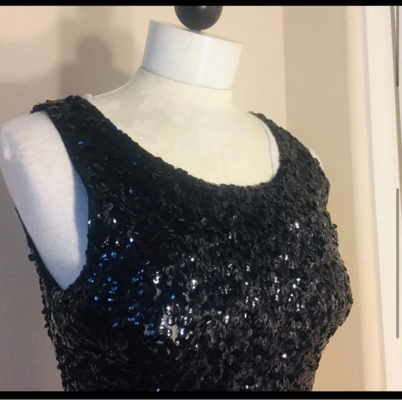 Amber Blue Black Sequin Dress - Image 5