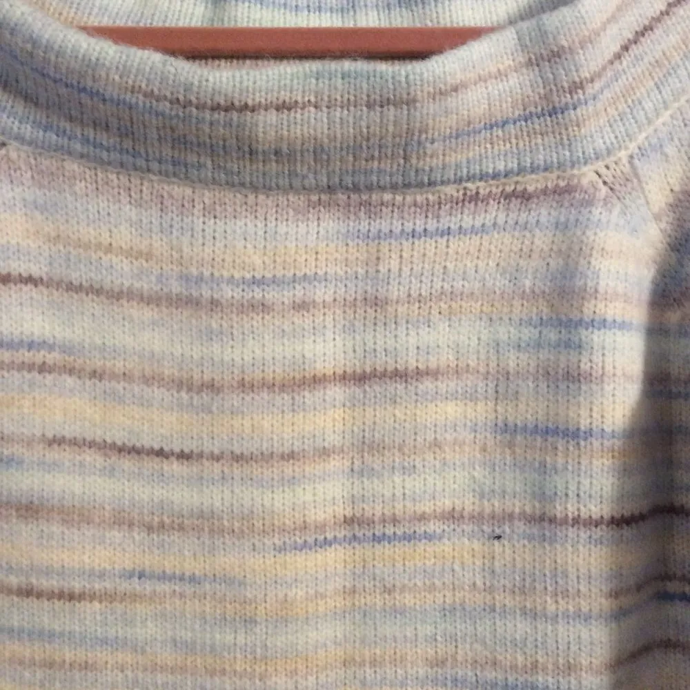 Boston Proper Medium M Boat neck striped sweater 3/4 sleeve off shoulder VNC - Image 2