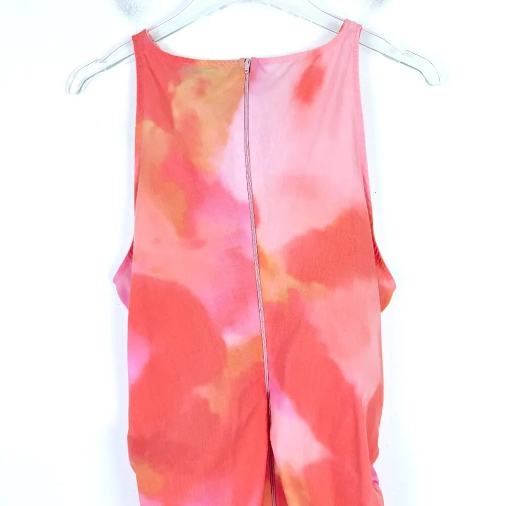 LUXE x MILLIE Ruched Mini Dress with Keyhole in Marble Print Size 12 EUC - Image 12