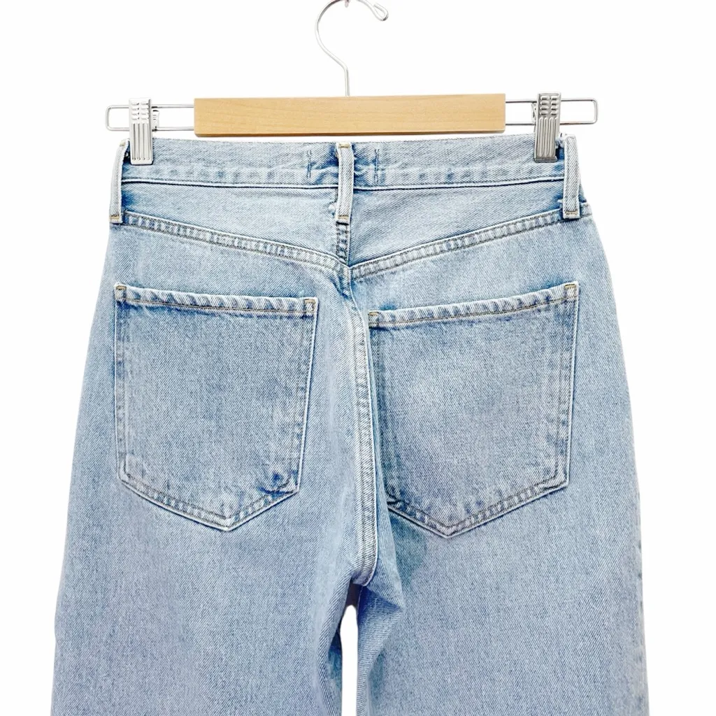 AGOLDE Riley High Rise Straight Crop Jeans Dimension Wash Size 25 Organic Denim - Image 7