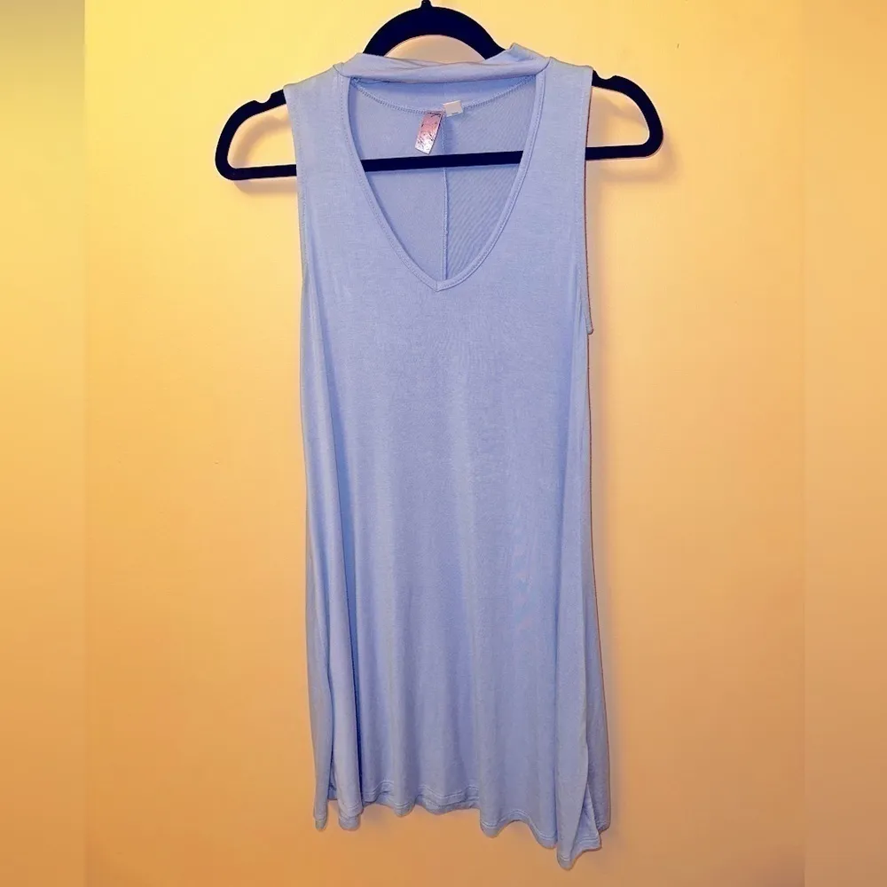 Altar'd State Blue Tank Top Cotton T-Shirt Dress - Image 2