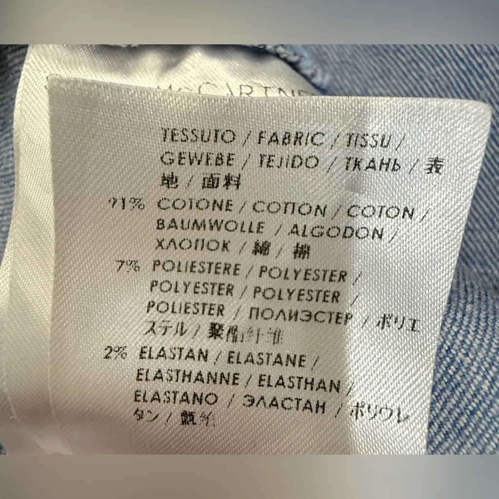 Stella McCartney Denim Shift Mini Dress Size 40‎ IT (US 6) Blue Sleeveless Italy - Image 6