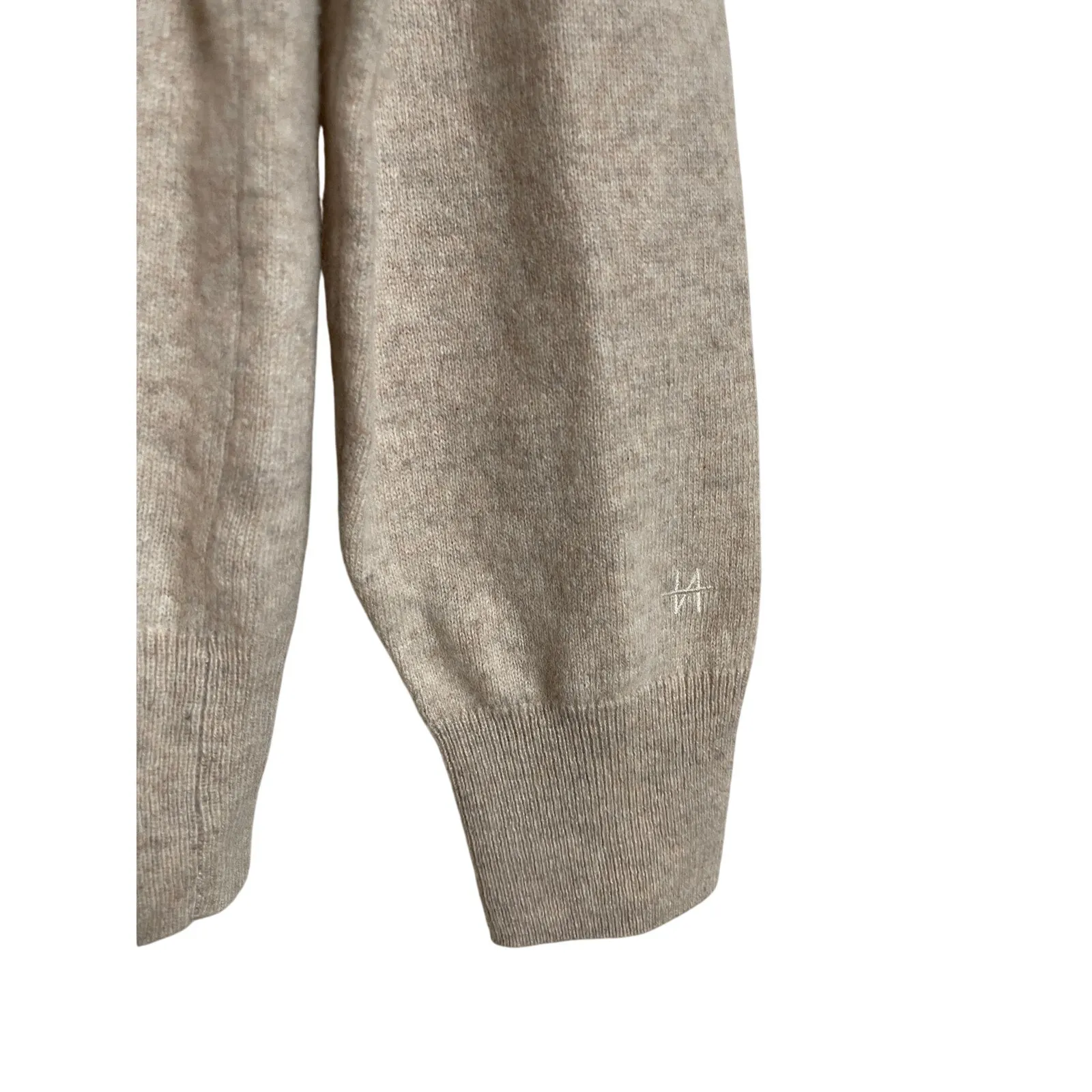 HumanUnion Custom Cashmere Crewneck Sweater "Forever Fangirl " Womans Small Tan - Image 7