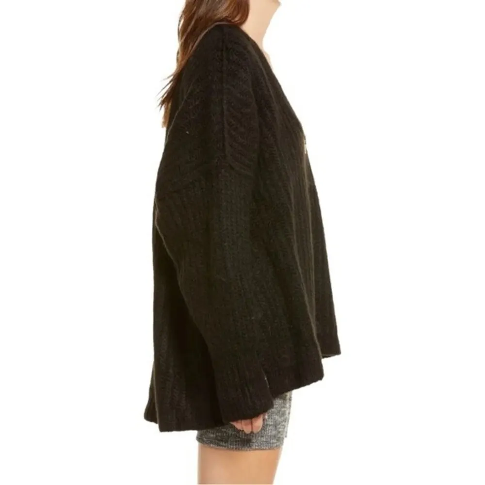 NWT Free People Blue Bell Sweater Oversized Chunky Knit Black Jumper Size Medium - Image 6