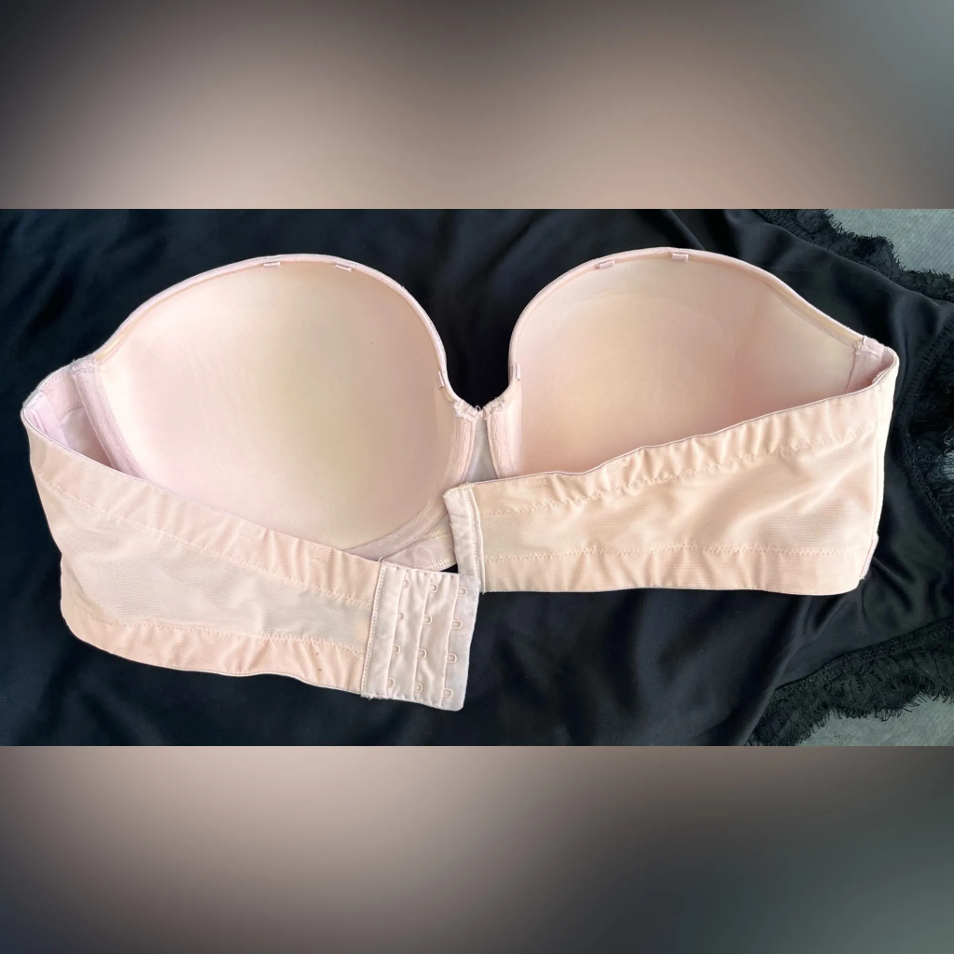 CACIQUE No straps Elegant Lace Strapless Bra‎ - Peach - Image 3