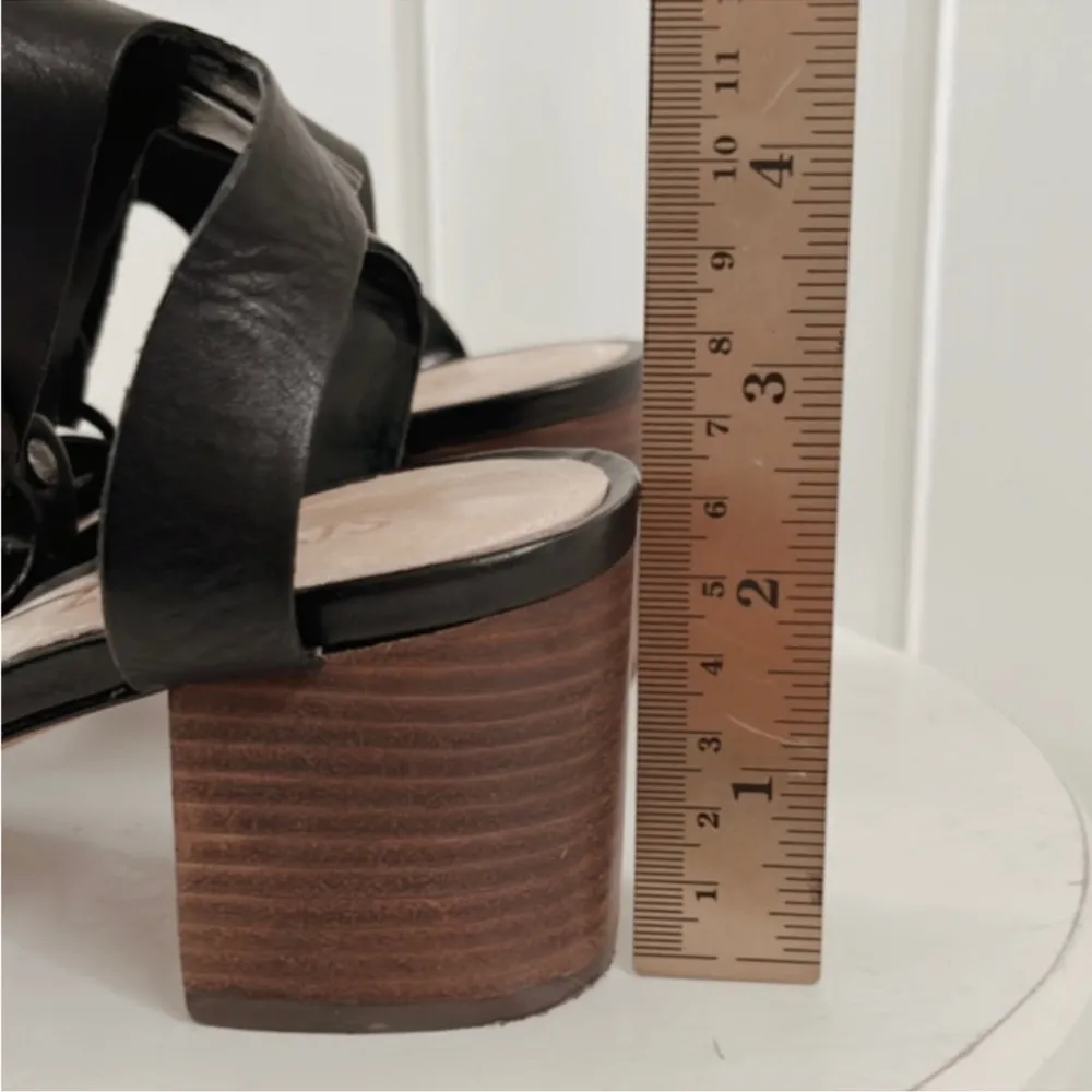 Schutz Monik Black Leather Lace Up Gladiator Heels Block Heel Women 7.5
Modern - Image 9