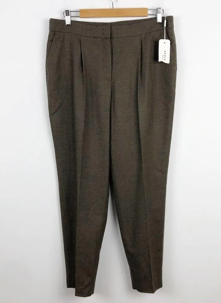 New  Akris Punto Maiko Pleated Flattering High Waisted 100% Wool Trousers Pants - Image 14