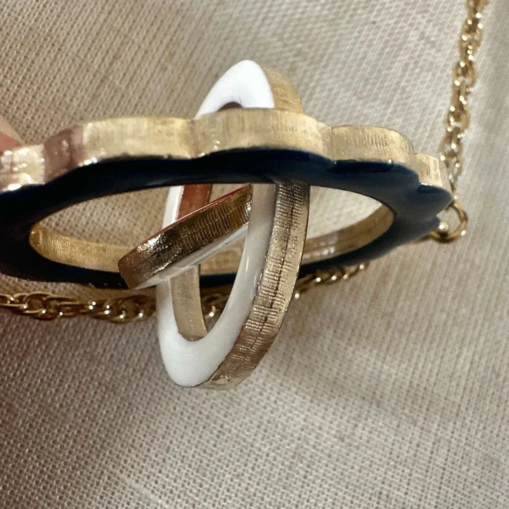 Vintage 1970s MOD Convertible Enamel Pendant Necklace - Image 4