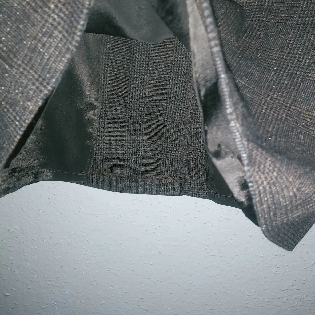 Benetton S Wool Plaid Pencil Skirt Workwear in Brown Black - Image 5