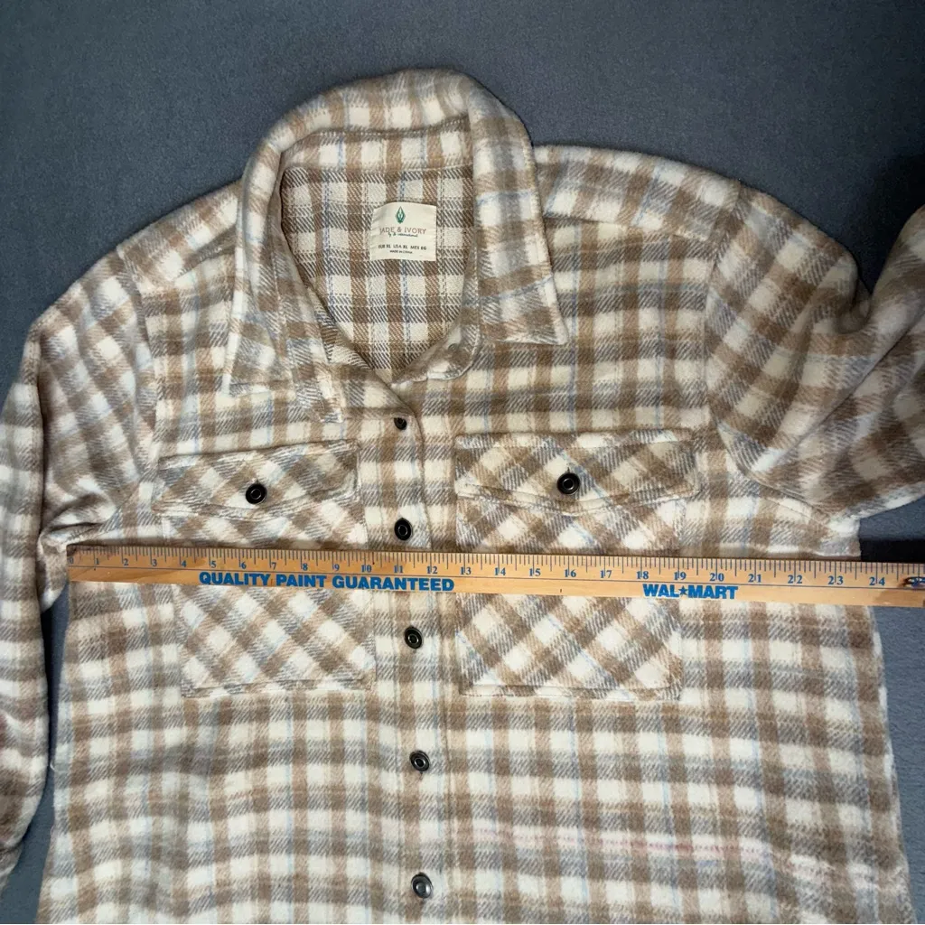 Jade & Ivory‎ women’s Beige and Blue Plaid Button - Image 7