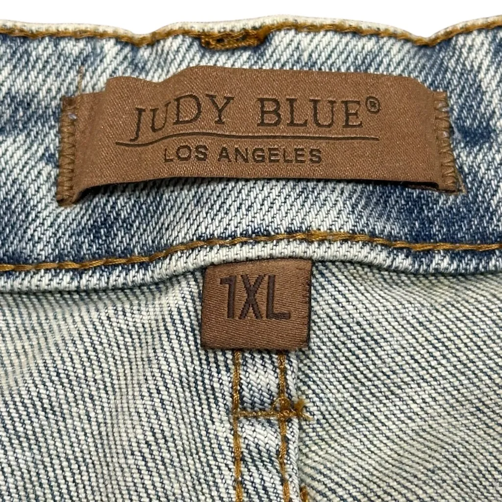Judy Blue Boyfriend Mineral Wash Cut‎ Off Distressed Denim Jean Shorts 1XL NWT - Image 5