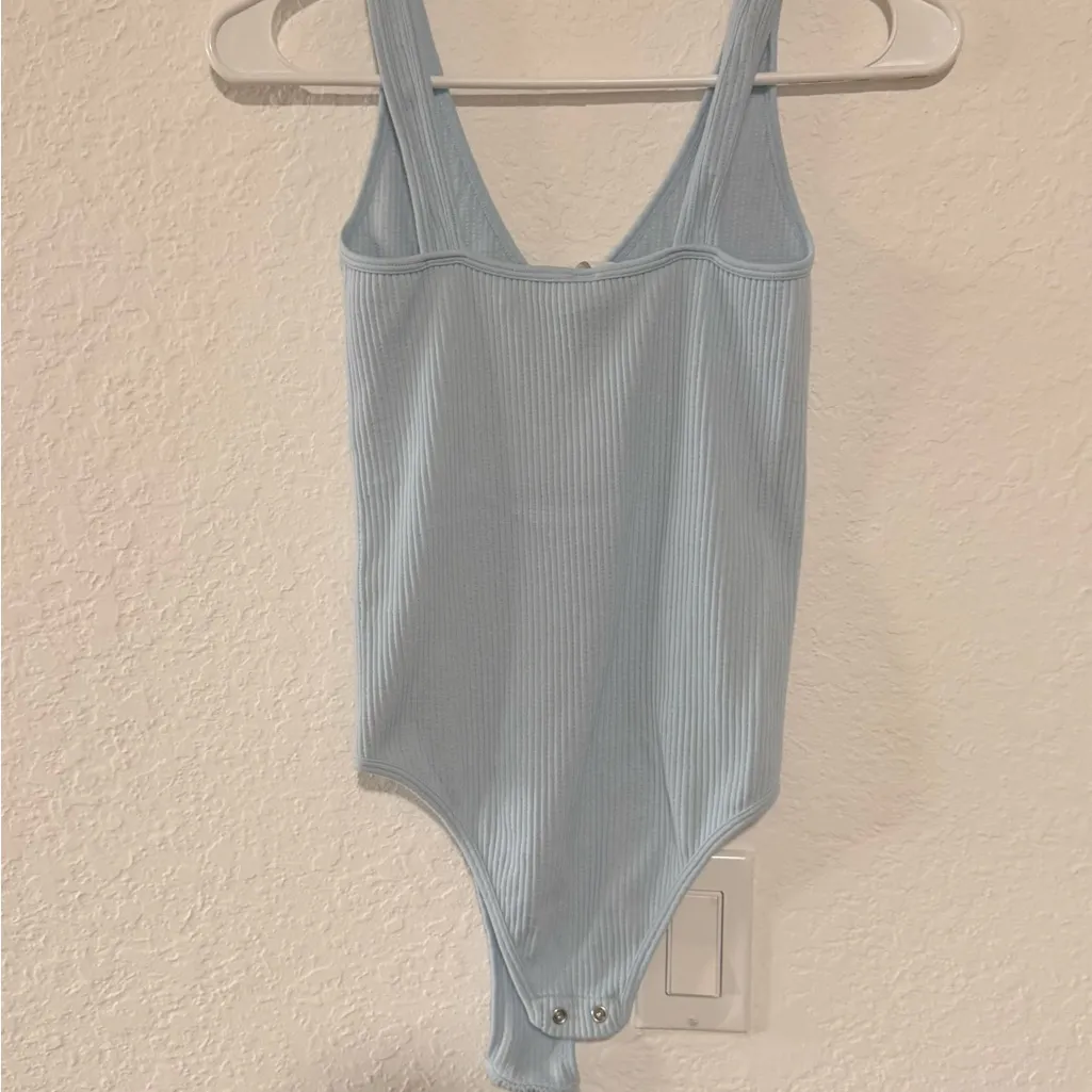 Aura Light Blue Ribbed Bodysuit - Image 3