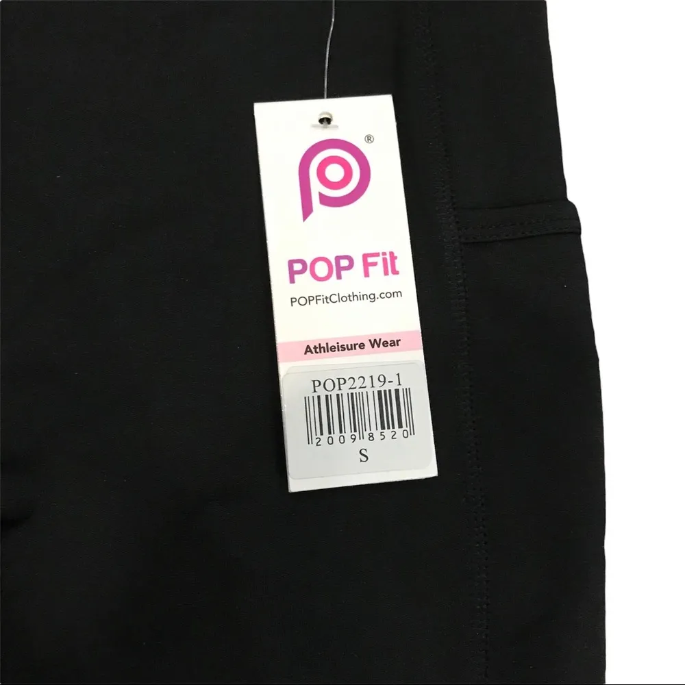 NWT pop fit black lily crops with pockets cropped leggings S yoga exercise - Image 6