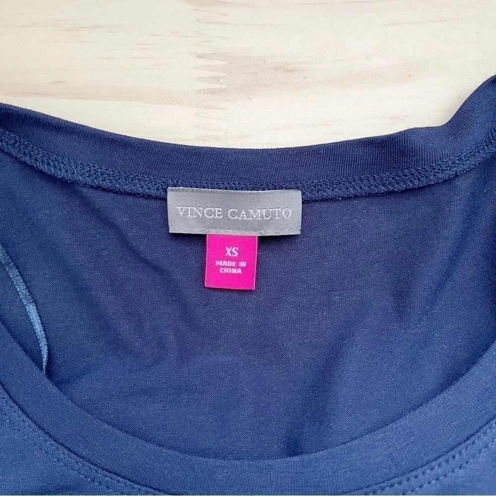 NWT Vince Camuto • Zen Bloom Navy T-Shirt Shift‎ Dress in Black Iris, Size XS - Image 4