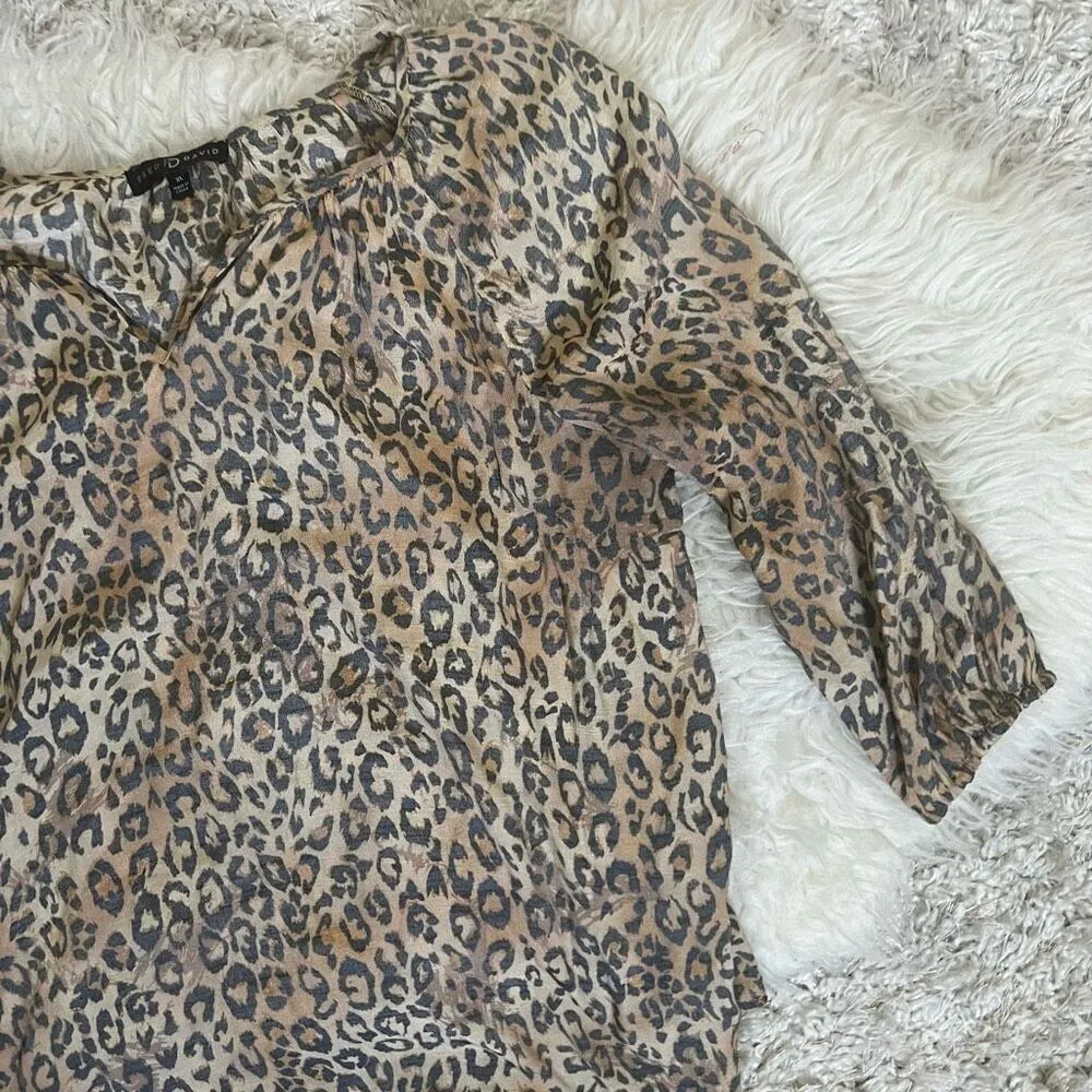 Fred David animal print blouse XL - Image 6