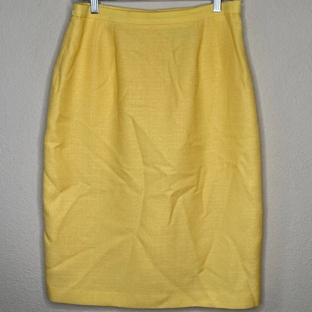 Vintage Le Suit Skirt Yellow‎ Yellow Size 10 - Image 6