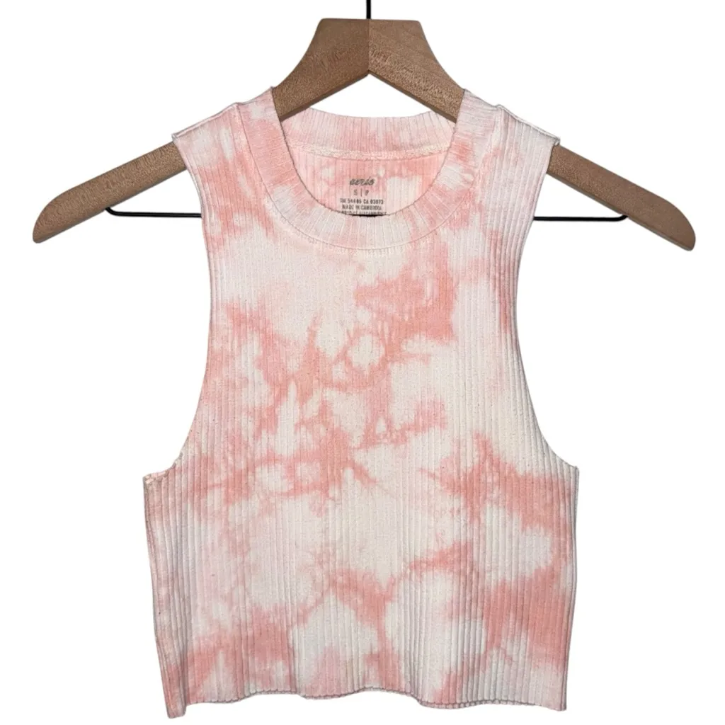 Tie-Dye Ribbed Aerie‎ Sleeveless Tie-Dye Tank Top Cropped - Image 2