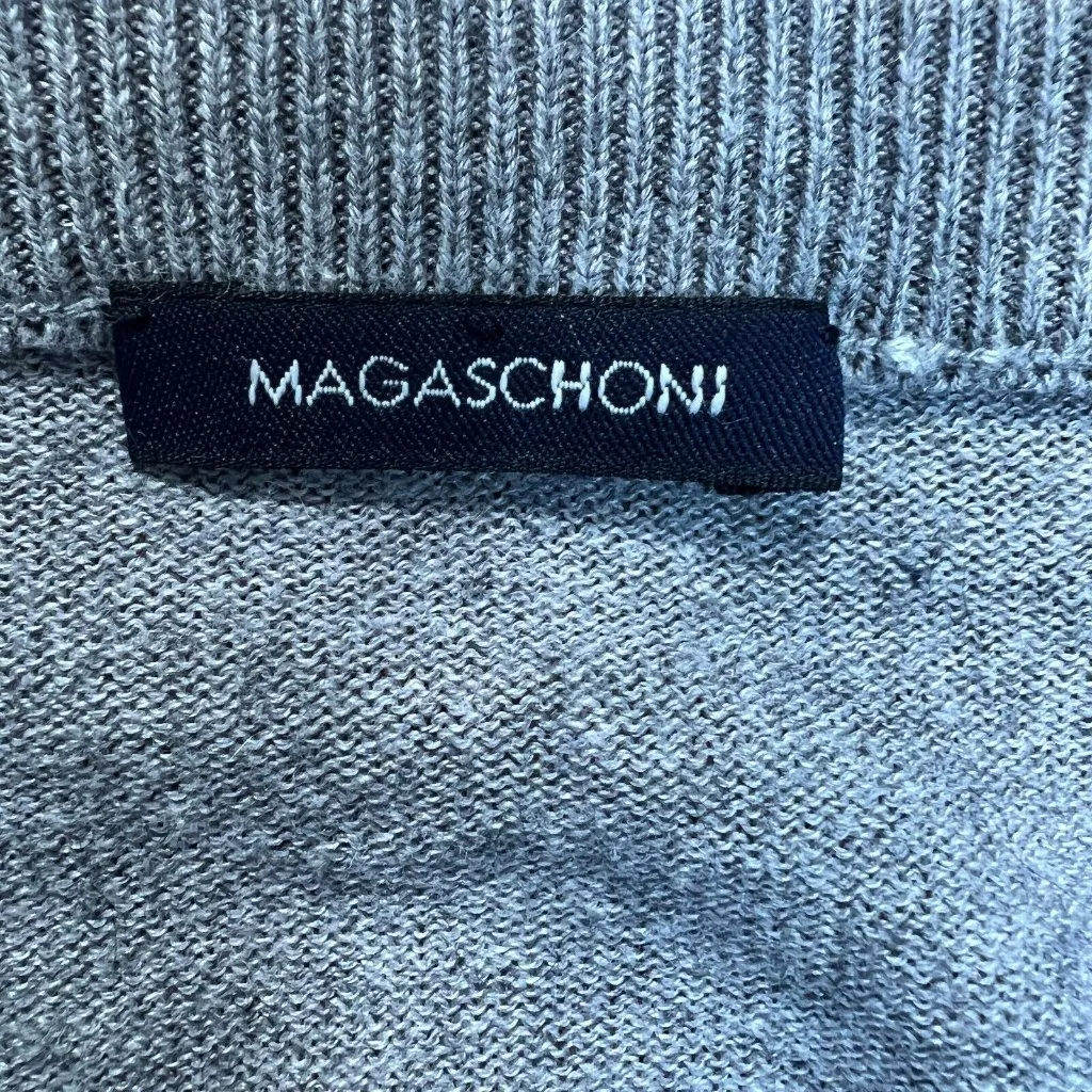 Magaschoni Sweater Medium Gray Snake Silk Cashmere Lightweight‎ Crewneck - Image 8