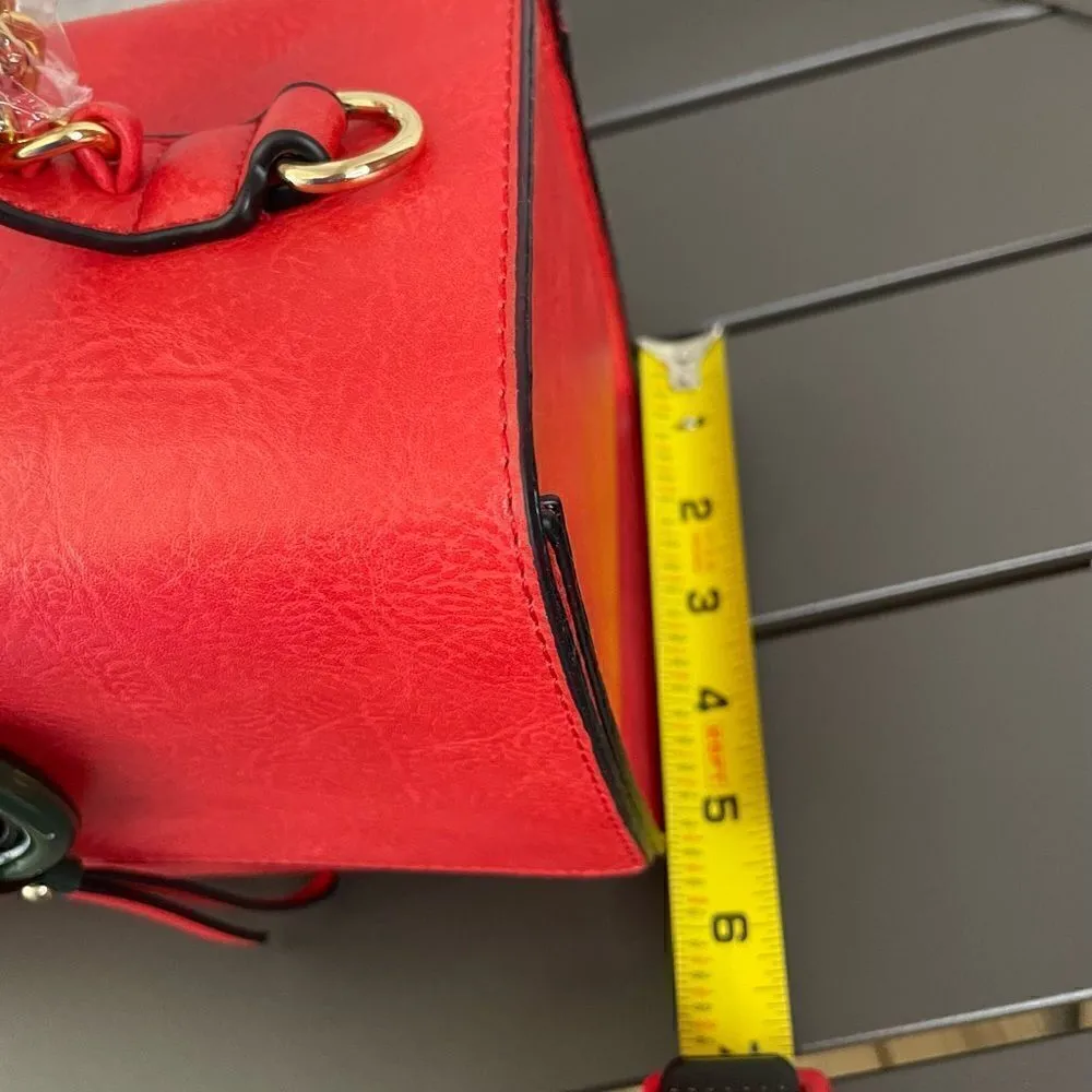 NWT 2 pc Vegan leather Purse Set/ Formal/work/ Shoulder/Wallet/Red Red - Image 12