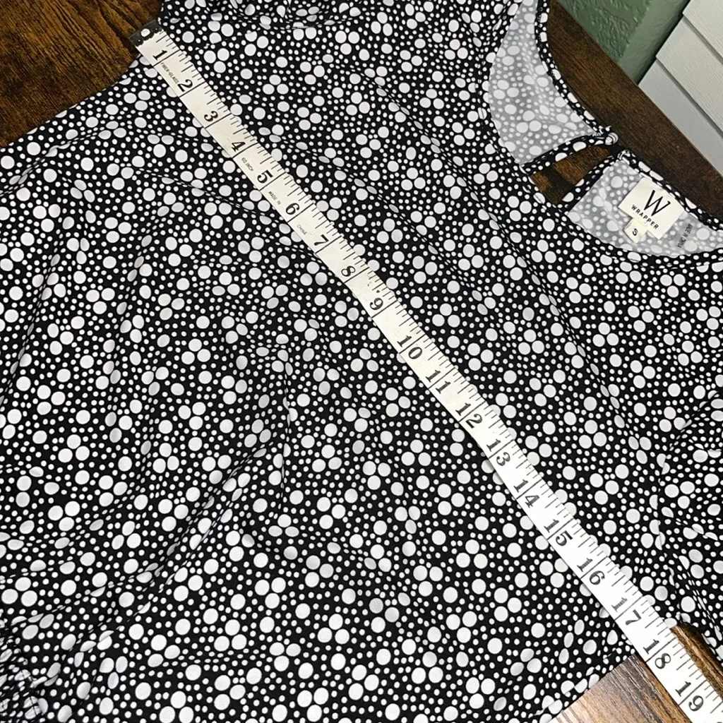 80s Vintage 90s Women's Black and White Polka Dot Top • stretchy • Cottagecore - Image 5