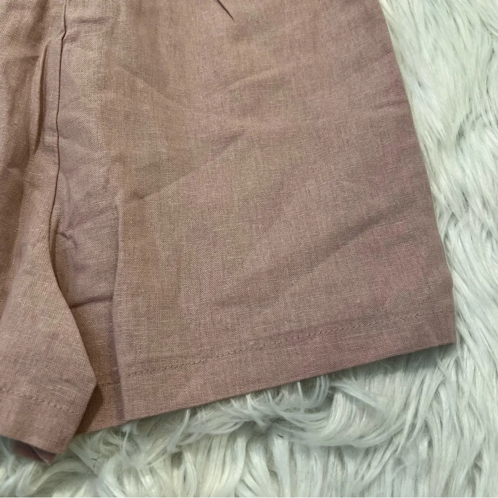 Heart & Hips High Paper Bag Waist Shorts Mauve - Image 10