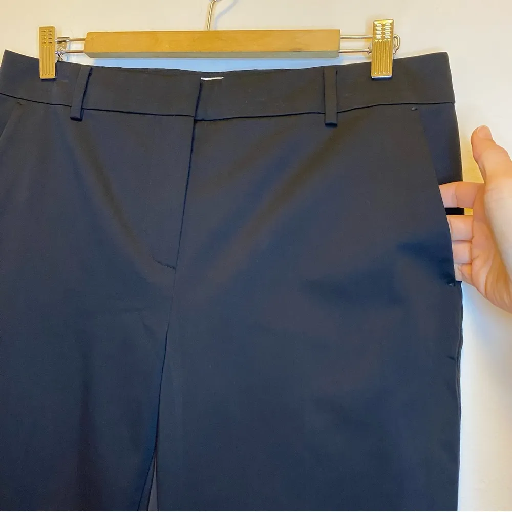 MAXMARA Straight-Leg Tailored Business Casual Pants Lightweight Cotton Black 12 - Image 5