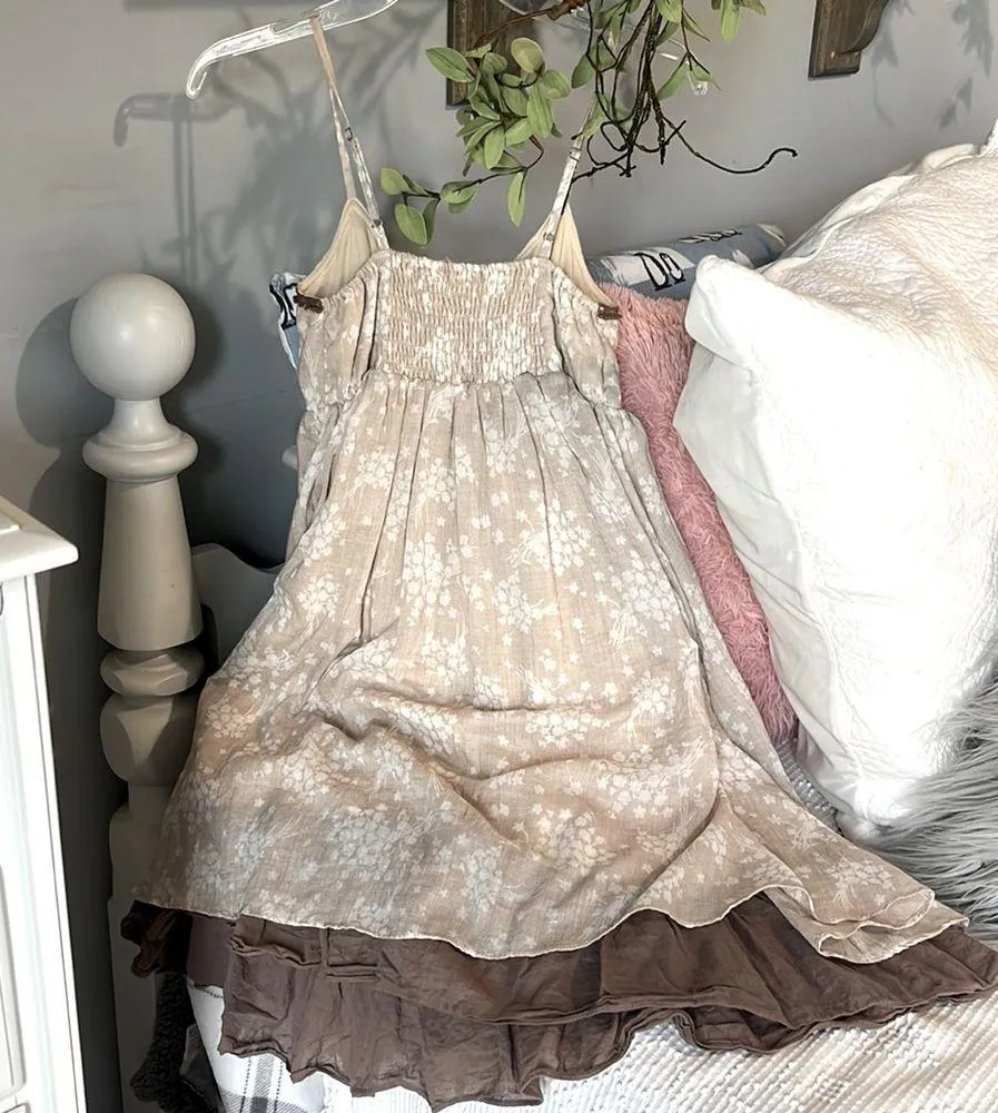 A Reve Babydoll Dress Summer Peasant Spaghetti Strap Womens Small - Image 13