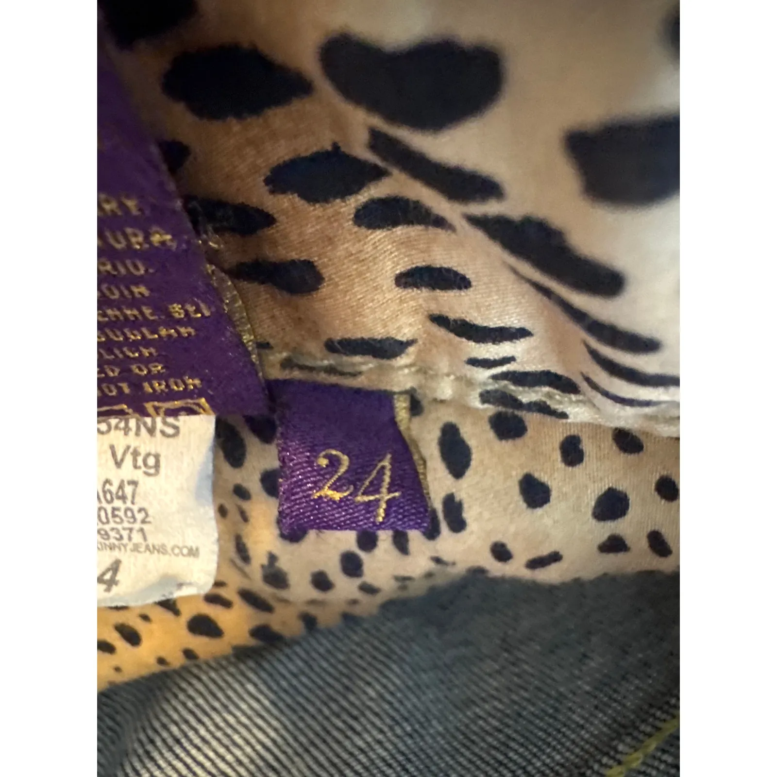 Rich and Skinny Women's Size 24 Chetah Print Blue Skinny Jeans Ankle - Image 7