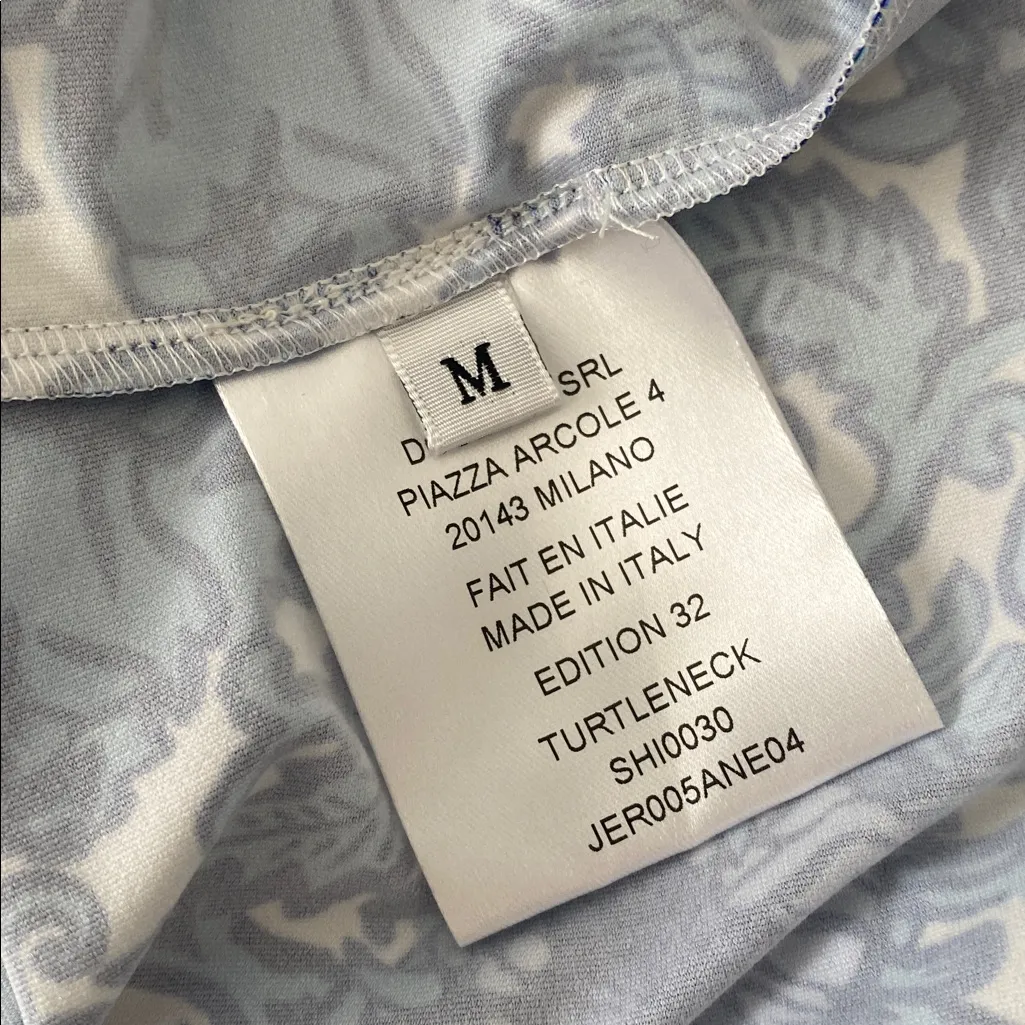 LA DoubleJ Vibrant Blue Patterned Long Sleeve Top Size M - Image 9