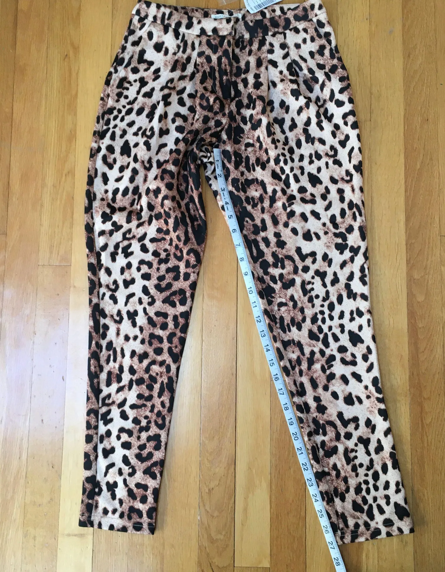 Leopard Print Long Pants Size Small - Image 4