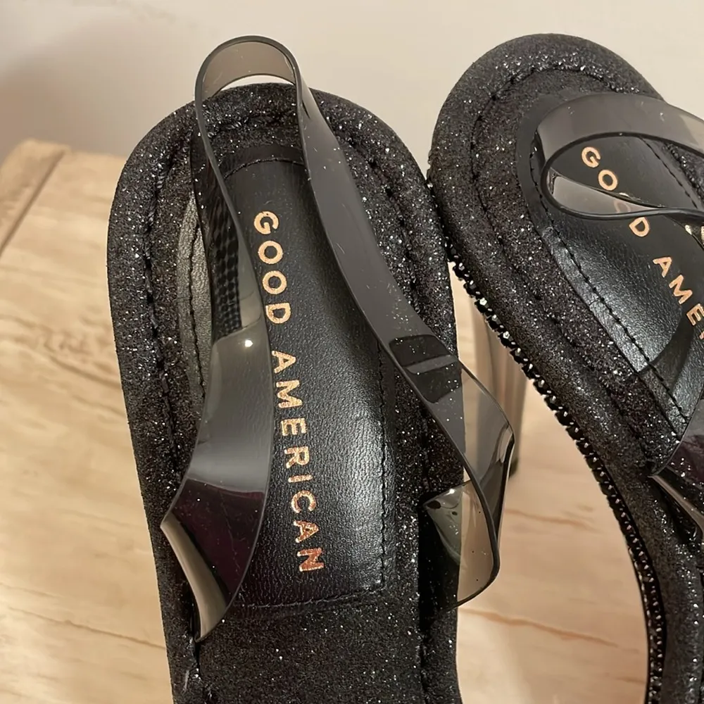 Good American Crystal Crush Lucite Heels - Image 2