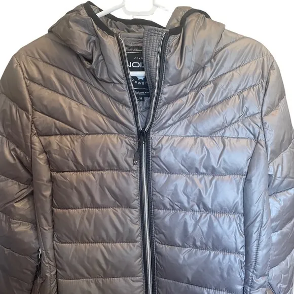 NWT Noize Gray Hooded Puffer Full Zip Jacket Coat Sz‎ Lg - Image 4