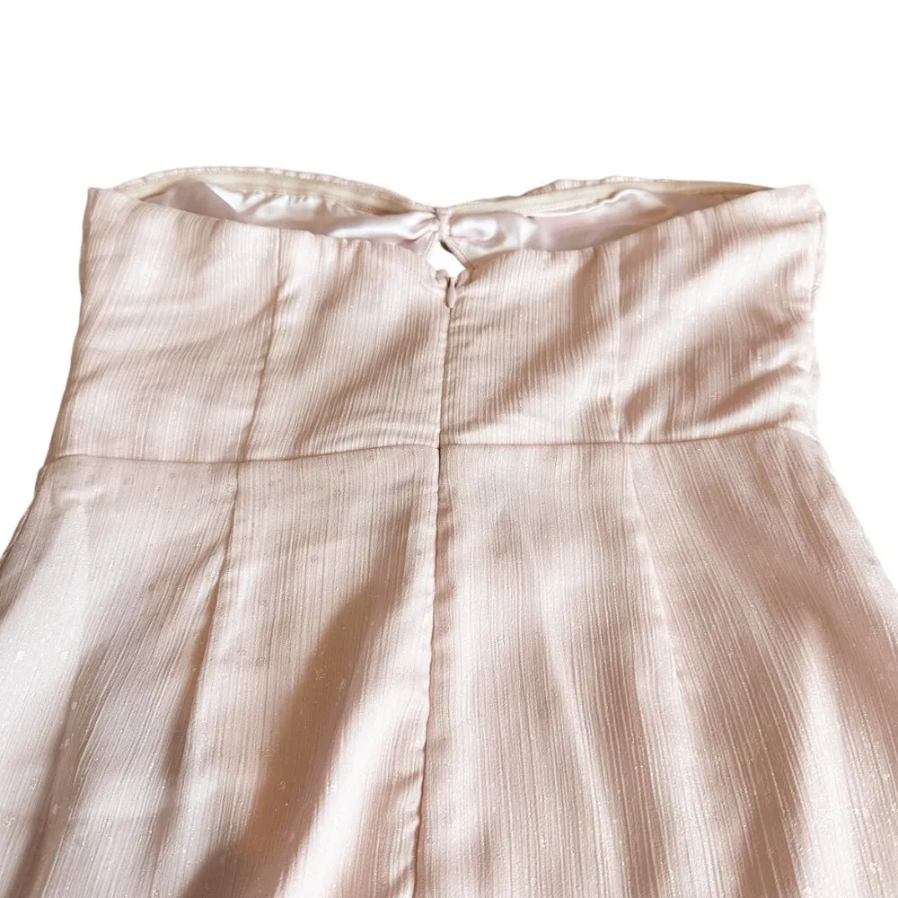 Majorelle Emelia Chiffon Tiered Dress Sparkle Pink Bow Strapless Size Small - Image 12