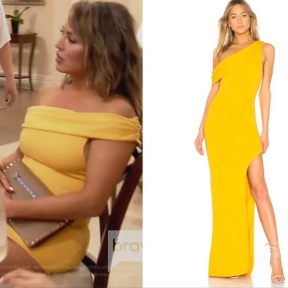 LOVERS + FRIENDS Dress Marigold Yellow Gown Off the Shoulder NWT SZ Extra Small - Image 4