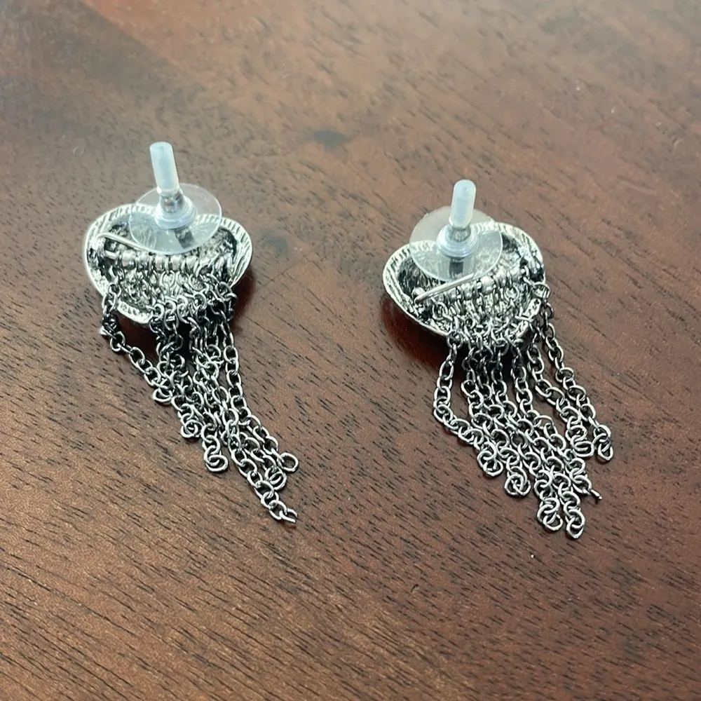 Wild Fable silver Bubble Heart Fringe Post Drop Earrings - Image 3