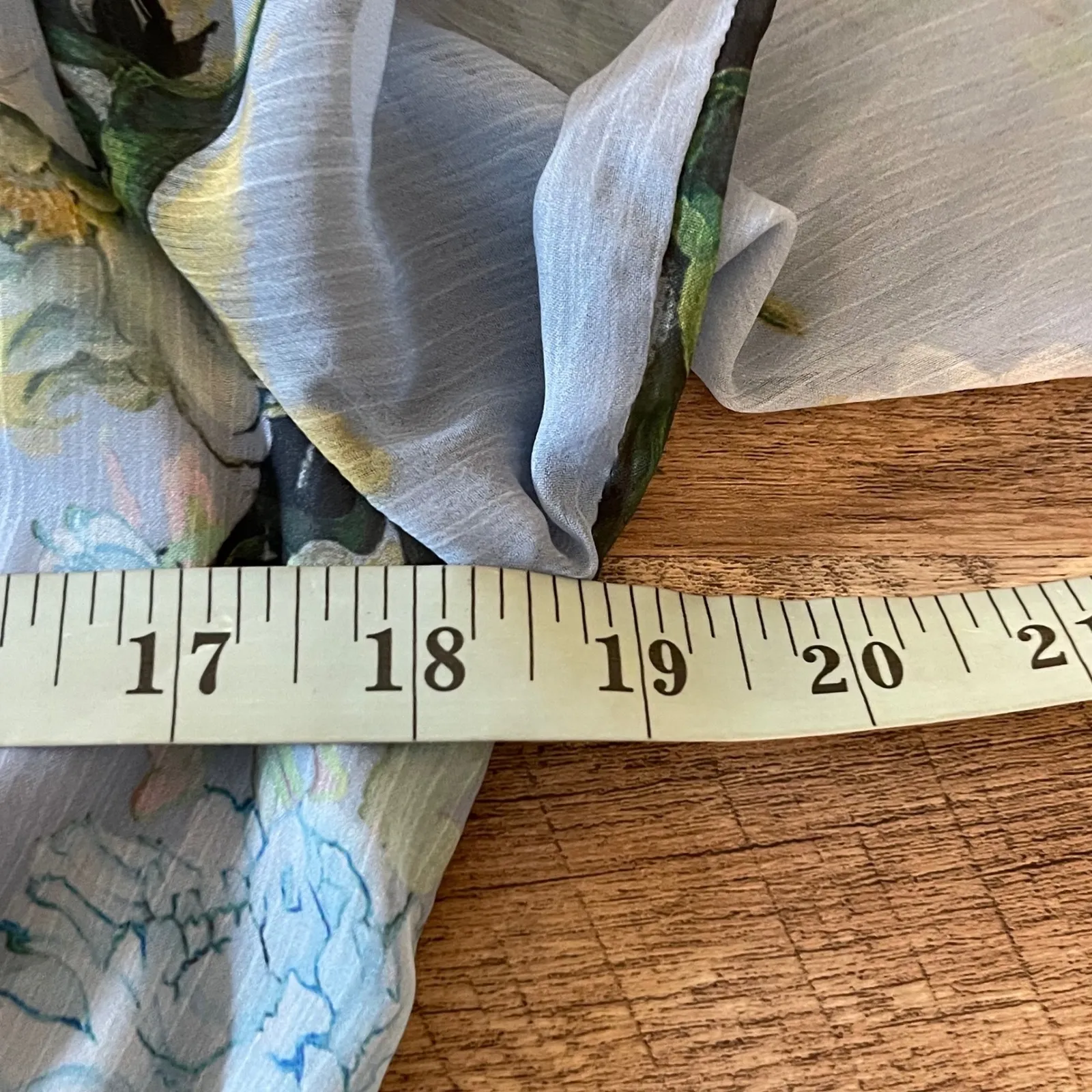 ASOS Blue Floral Print Long Sleeve Maxi Faux Wrap Dress Size US 10 - Image 14