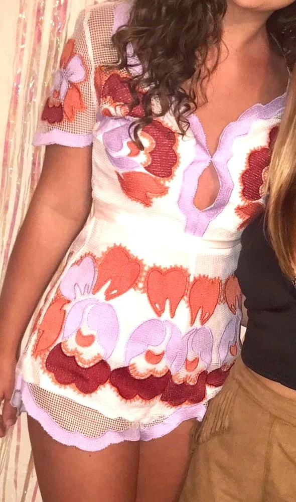 White Keyhole Romper  - Image 4