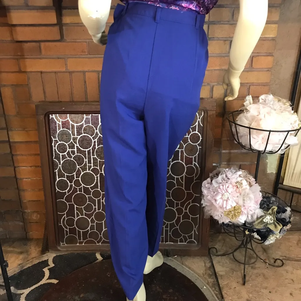 SAG HARBOR PETITE PURPLE PLEATED TROUSERS VINTAGE 1990'S (18P) - Image 4