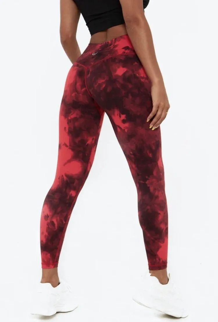 Tie Dye Leggings Red - Image 3