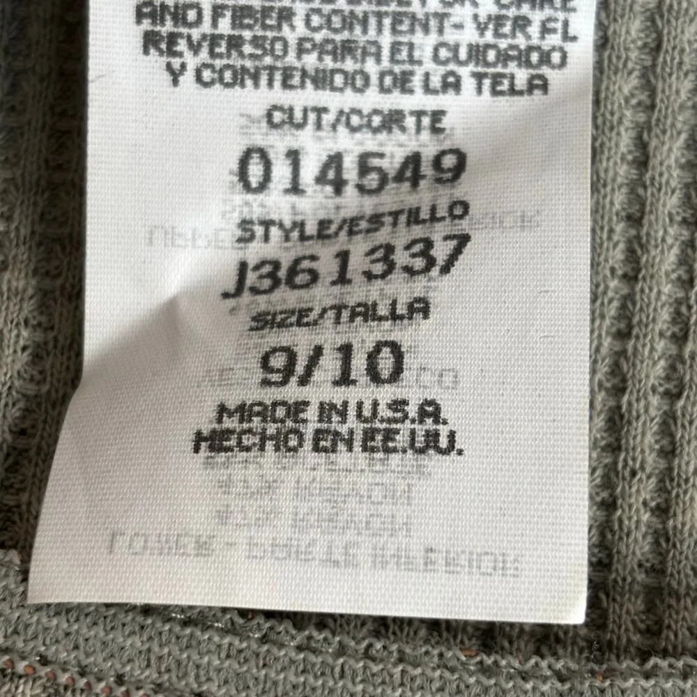 Vintage 90s Pastel Sage Green Gingham Maxi Dress Waffle Knit Bodice Button Front Size M - Image 11