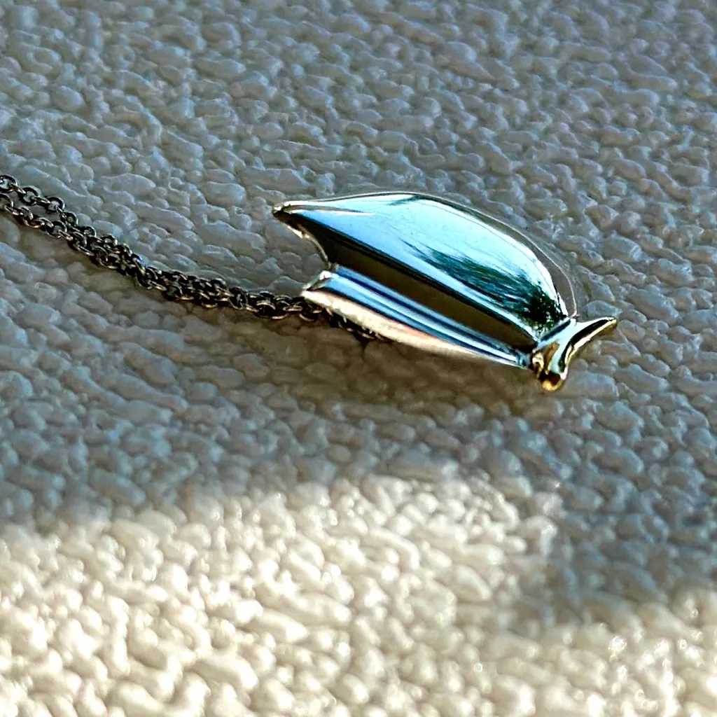 Authentic Tiffany & Co. Butterfly Necklace 16" Silver 925 & K18 Gold/A Rank - Image 11