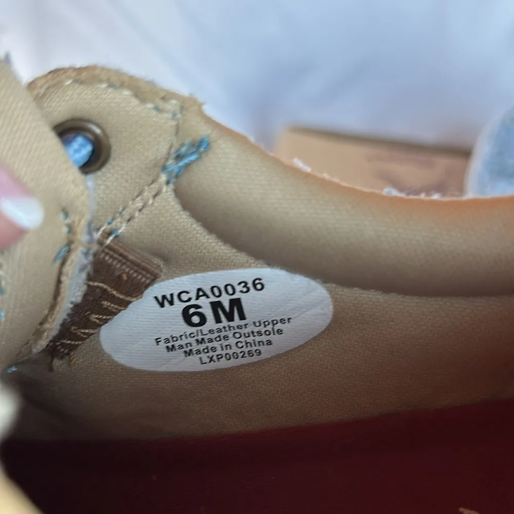 Twisted X Women Blue White Kicks Moc Toe Lace Up Casual Sneaker Shoe Size 6 - Image 6