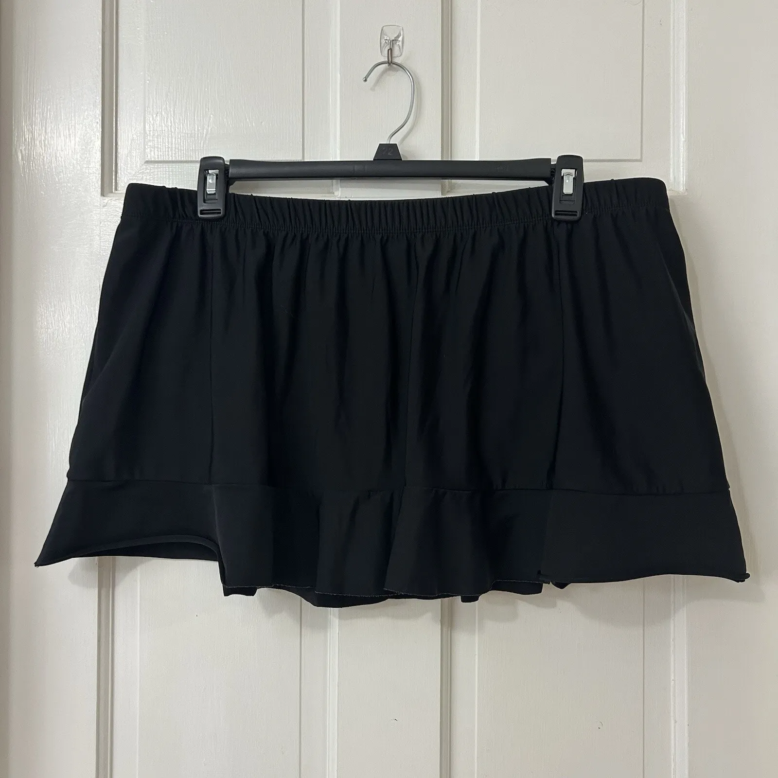 Ruffle Swim Skirt With Briefs‎ Aqua Green® Black Size: 24W / 26W Plus - Image 2