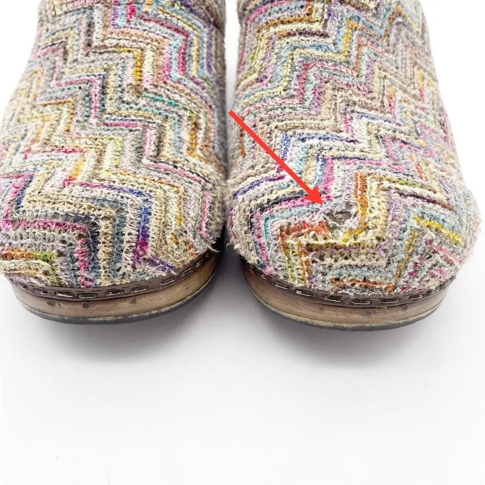 Sanita Professional Valborg Closed Back Clog Purple Rainbow Textile Knit Size 38 Tan - Image 15