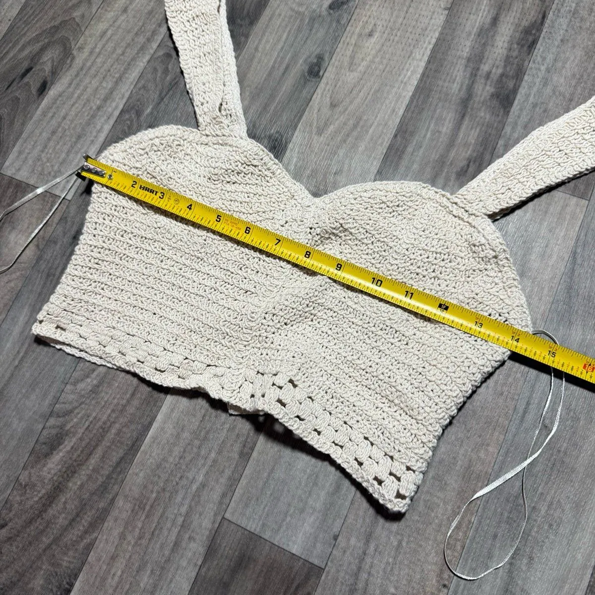 Zara crochet knit beachy bustier crop tank top - Image 3