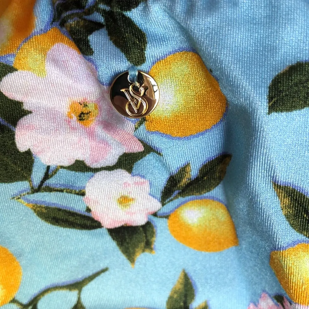 NWT Victorias Secret swim ruffle light blue lemon print bikini bottoms S - Image 8